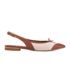 Marco Shoes Sandales en cuir naturel et tissu beige