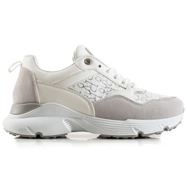 Renda Baskets élégantes beige blanc argent