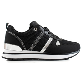 Sweet Shoes Baskets confortables classiques le noir argent