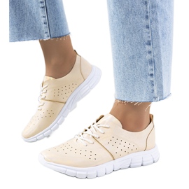 Baskets holographiques Enid Gold beige doré