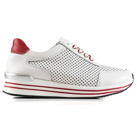 Baskets ajourées VINCEZA blanche rouge