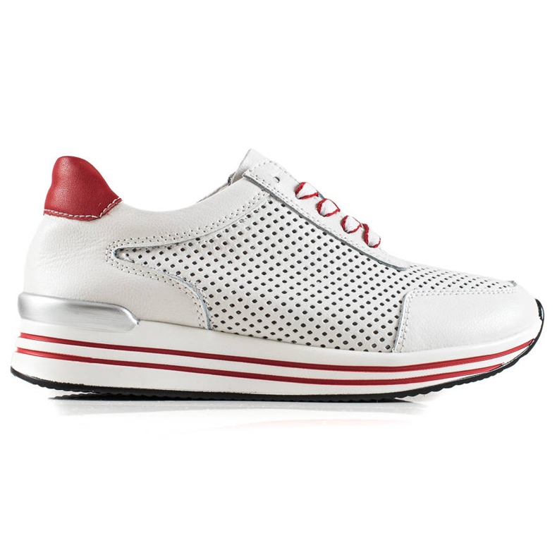 Baskets ajourées VINCEZA blanche rouge