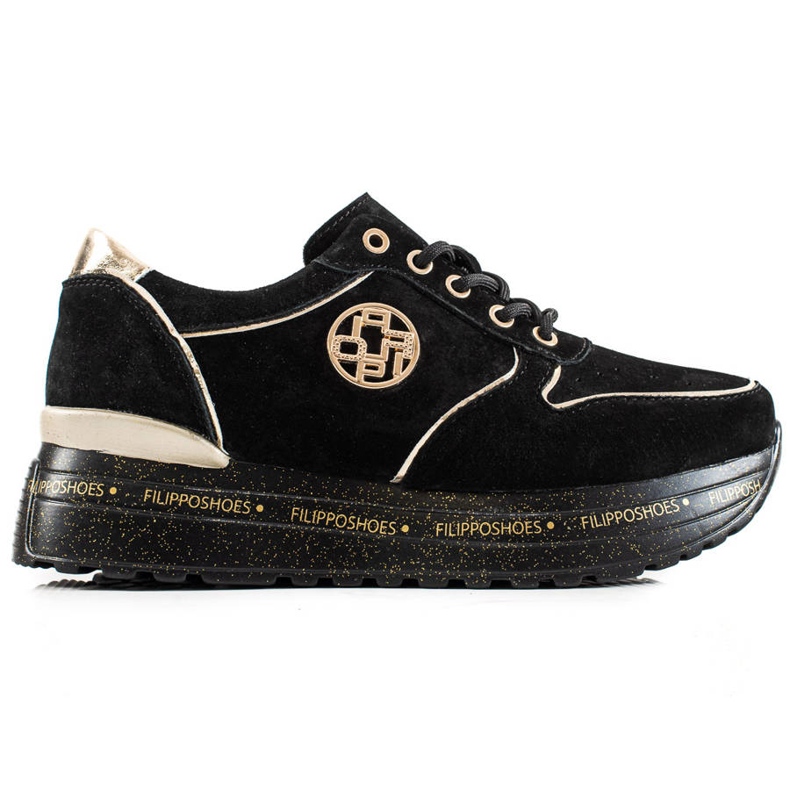 Filippo Baskets mode en cuir le noir