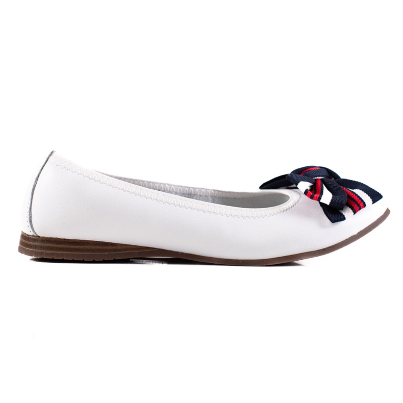 Filippo Ballerine En Cuir Avec Un Nœud blanche