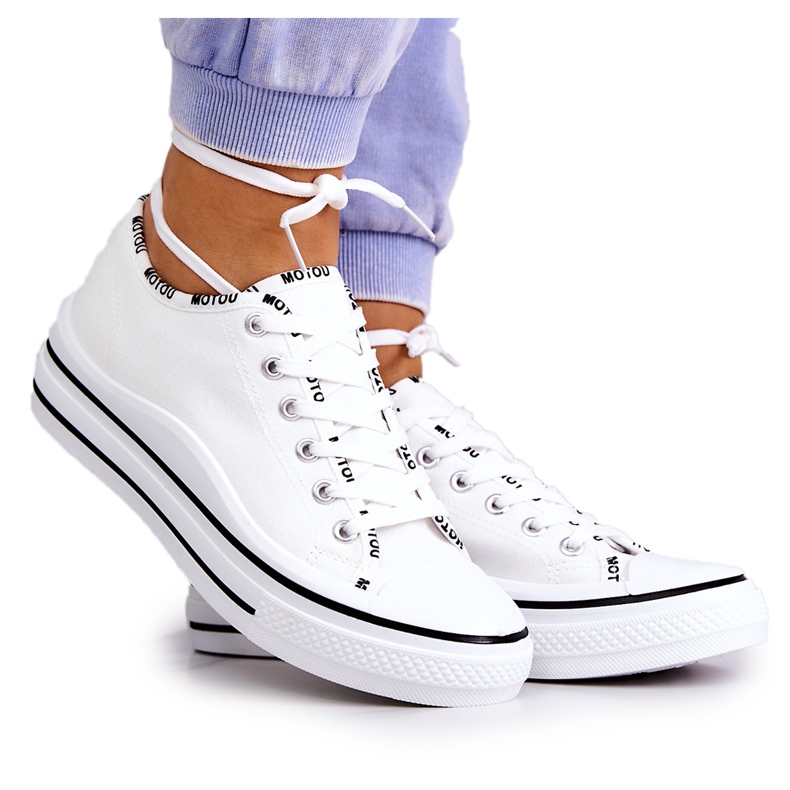 S.Barski Baskets nouées Menifee blanches pour femmes