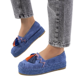 Espadrilles bleues sur la plateforme Pisquid