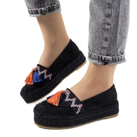 Espadrilles noires sur la plateforme Pisquid