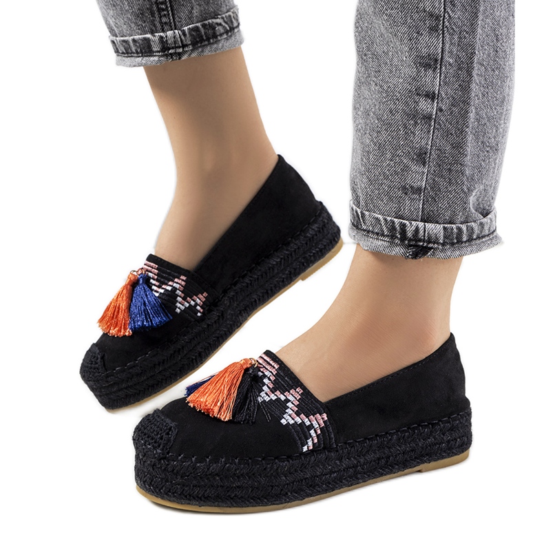 Espadrilles noires sur la plateforme Pisquid le noir