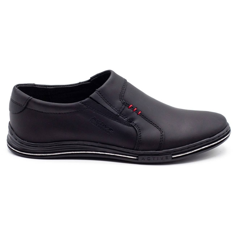 Polbut Mocassins masculins insérés à partir du cuir 334 noir le noir Polbut Mocassins masculins insérés à partir du cuir 334 noir le noir