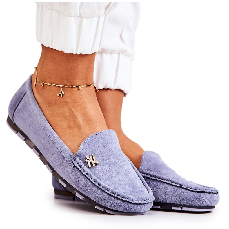 PS1 Mocassins en Daim pour Femme Bleu Madelyn