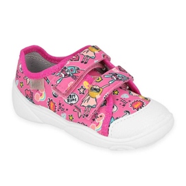 Sneakers pour enfants de Befado Pink 907p148 Patterns colorés rose