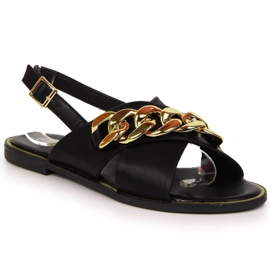 Sandales Vinceza W JAN116A noires avec chaîne