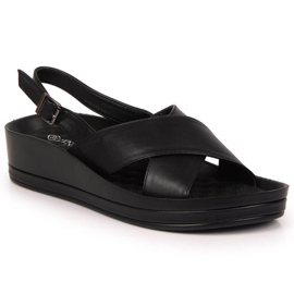 Sandales compensées Vinceza W JAN117A noires le noir