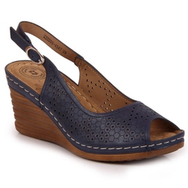 Sandales compensées eVento W EVE349A bleu marine