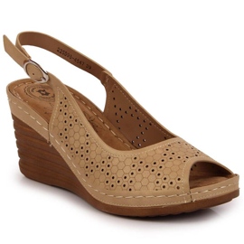 Sandales compensées eVento W EVE349B beige