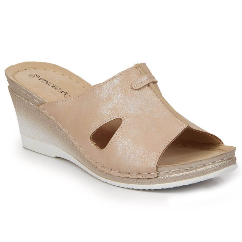 Chaussons compensés Vinceza W JAN105 beige