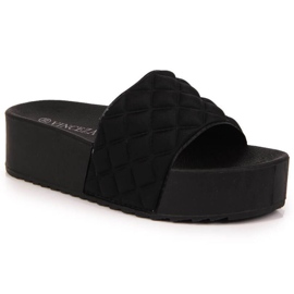 Chaussons compensés matelassés Vinceza W JAN110 noir le noir