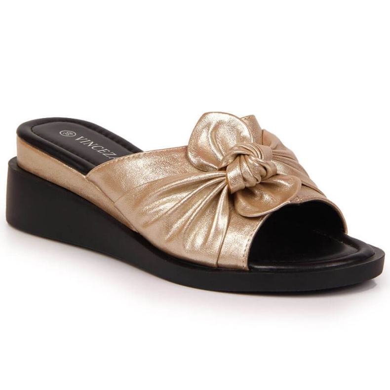 Chaussons compensés Vinceza W JAN115A doré d'or