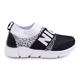 PA1 Chaussures de sport à enfiler pour enfants Cobby noir et blanc