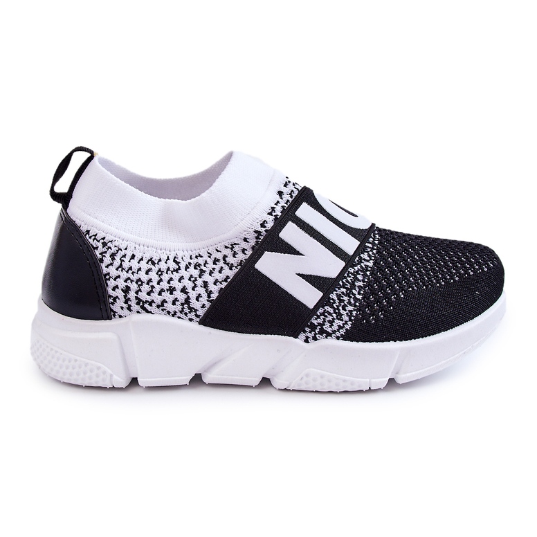 PA1 Chaussures de sport à enfiler pour enfants Cobby noir et blanc blanche le noir
