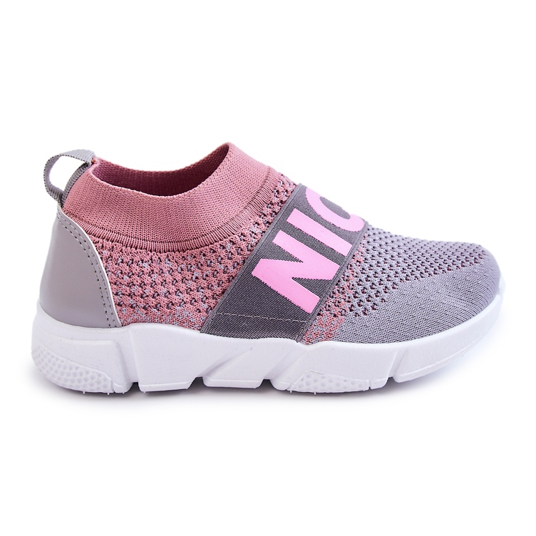 PA1 Chaussures Sport Slip-On Enfant Rose-Gris Cobby
