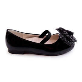 S.Barski Ballerines enfant laquées à nœud Noir Zolly
