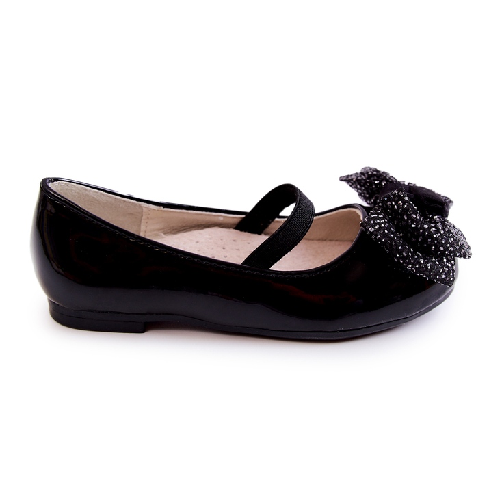 S.Barski Ballerines enfant laquées à nœud Noir Zolly le noir