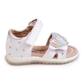 S.Barski Sandales Cuir Enfant Avec Cœur Blanc Elianna