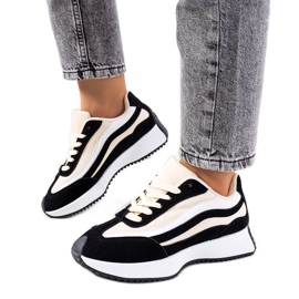 Baskets femme Hofste noires beige Baskets femme Hofste noires beige