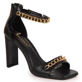 Sandales à tige avec chaîne Potocki W WOL70A noir