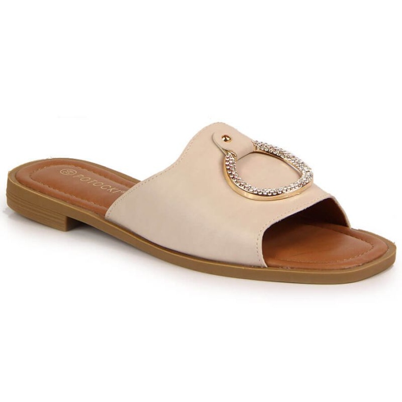 Chaussons avec décoration Potocki W WOL74B beige