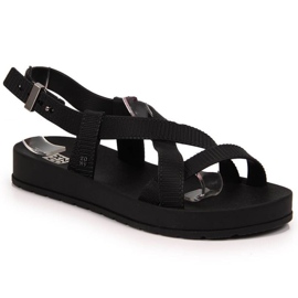 Zaxy W INT1706 sandales romaines en caoutchouc noir le noir