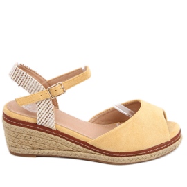Sandales Espadrilles à semelle compensée Mandira Jaune