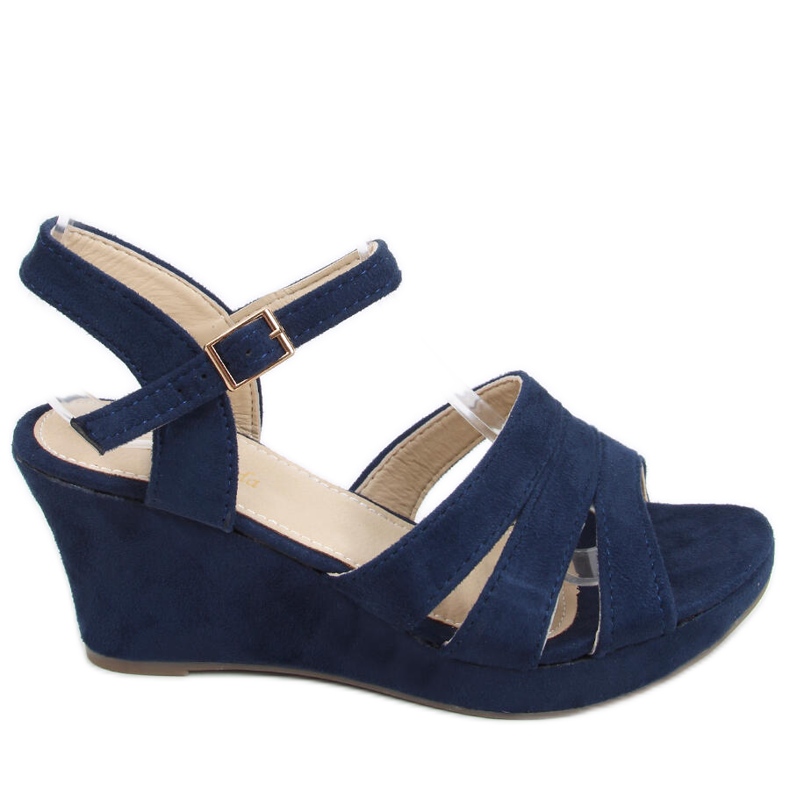 Sandales compensées Nirali Marine bleu marin