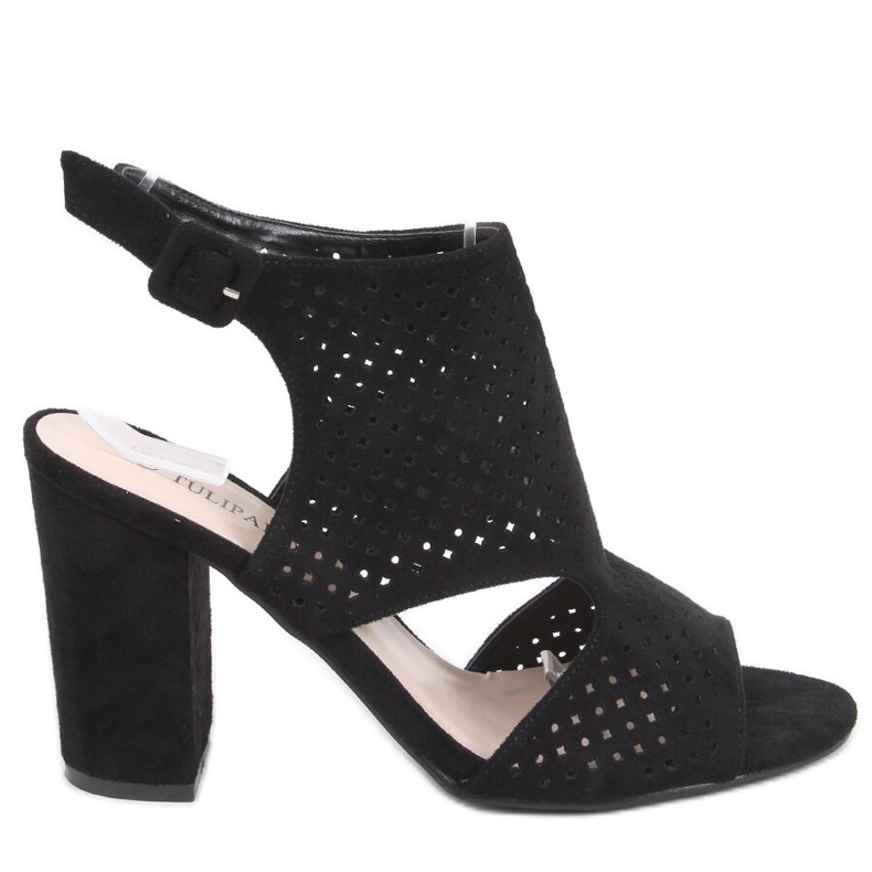 Sandales ajourées talon haut Guala Noir le noir