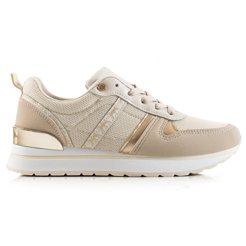 Sweet Shoes Baskets confortables classiques beige d'or