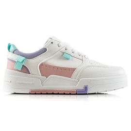 TRENDI Baskets colorées sur la plate-forme blanc violet bleu rose