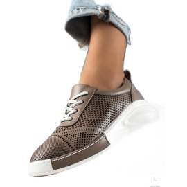 ARTIKER Baskets légères en cuir brun