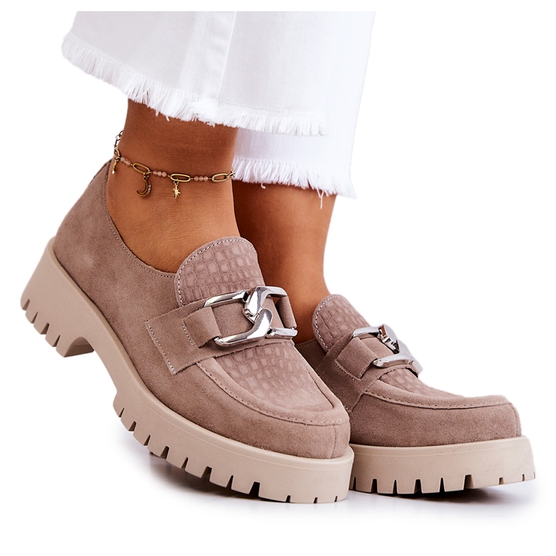 PL5 Mocassins en daim à la mode Chaussures Rayhan beige foncé