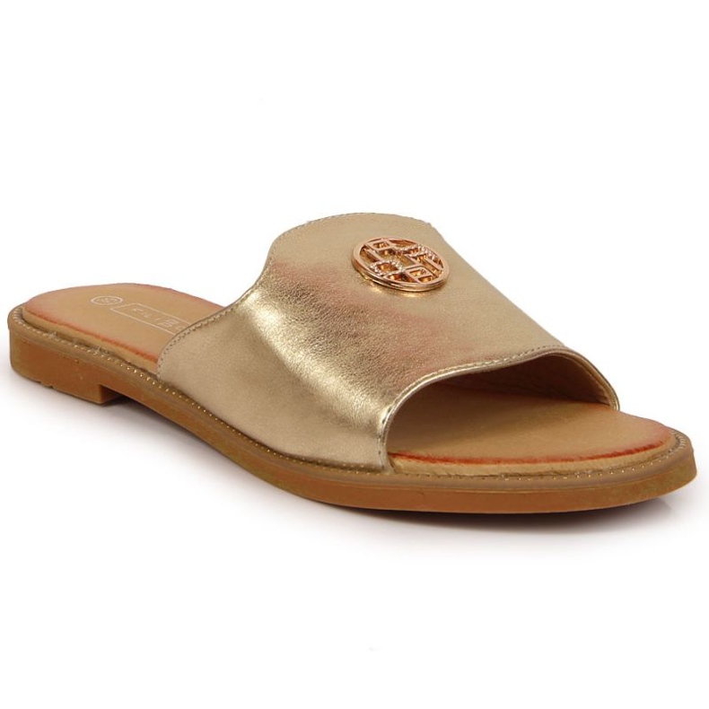 Chaussons dorés avec l'ornement Filippo W PAW344B d'or