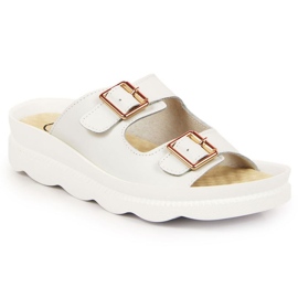 Chaussons en cuir à boucles Filippo W PAW346B blanc