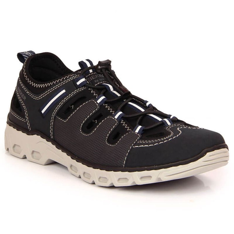 Chaussures en cuir Rieker M RKR510 bleu marine Chaussures en cuir Rieker M RKR510 bleu marine