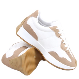 Baskets Adem Kaki beige blanc