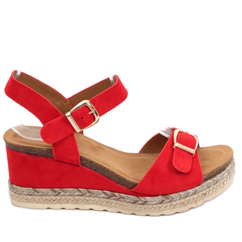 Espadrilles sur les sandales compensées Boseda Red rouge