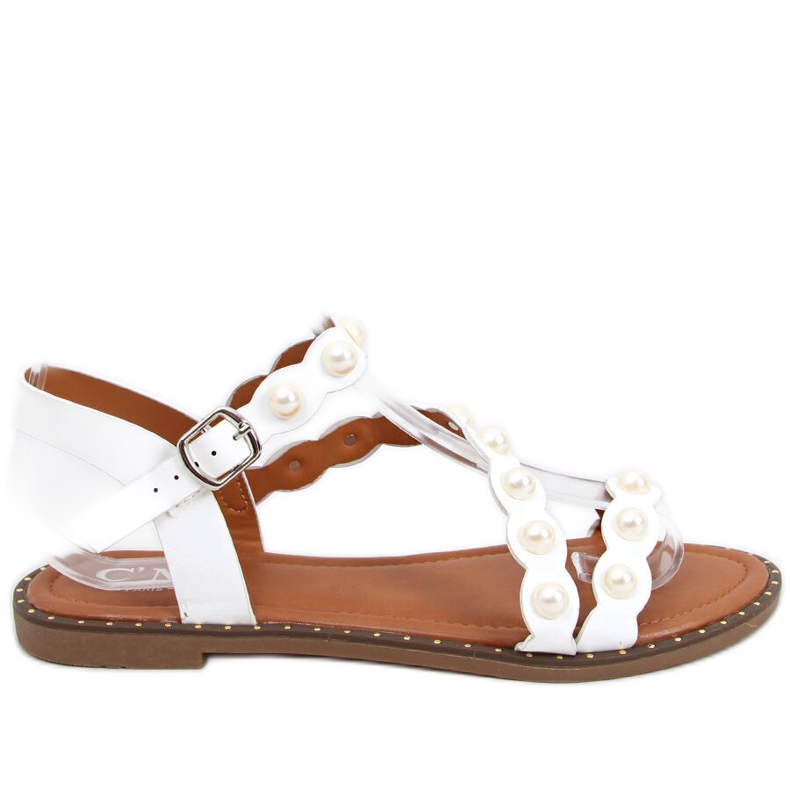 Sandales à perles Zarina Blanc blanche
