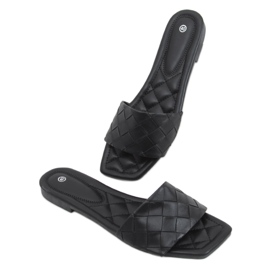 Chaussons à semelle carrée Sahar Black noir