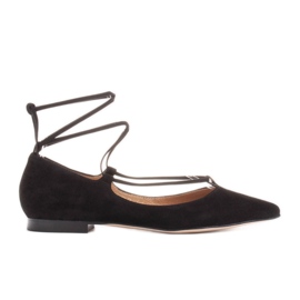 Marco Shoes Ballerines en daim avec bride autour le noir