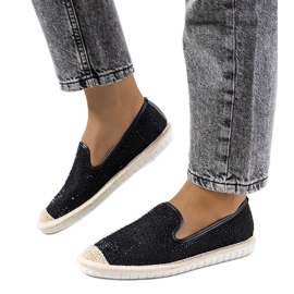 Espadrilles noires avec zircon cubique Punter le noir