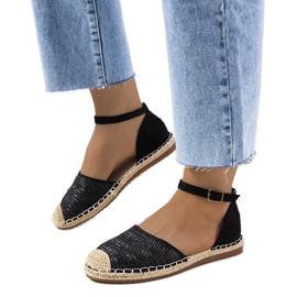 Espadrilles tressées lyons noires le noir