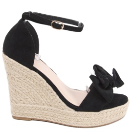 Sandales espadrilles sur le coin Aida Noir